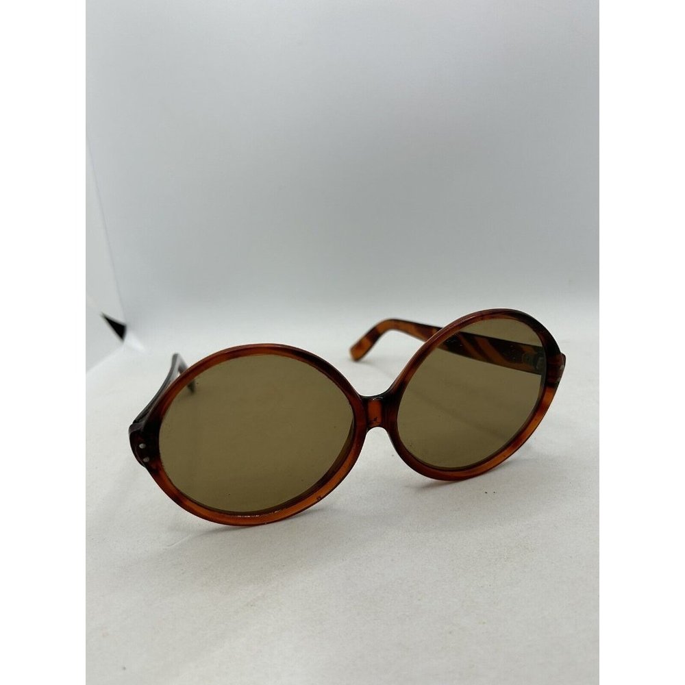 1950'S Vintage Samco Round Large Rim Sunglasses Tortoise Italy Hollywood Glam